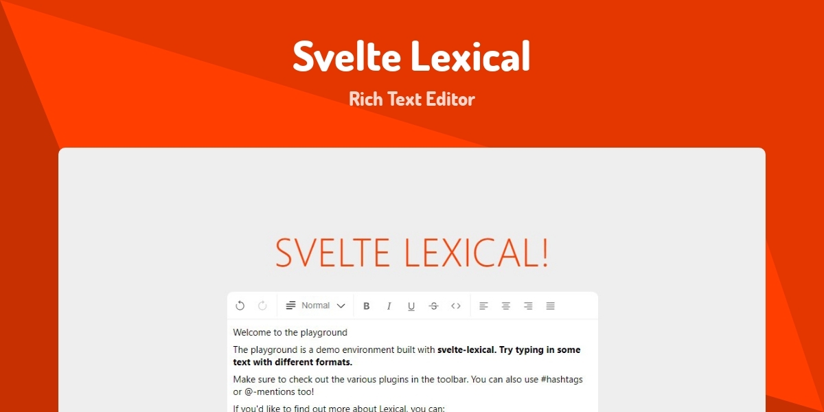 Svelte Lexical Rich Text Editor Made With Svelte svelte-lexical-rich-text-editor-made-with-svelte